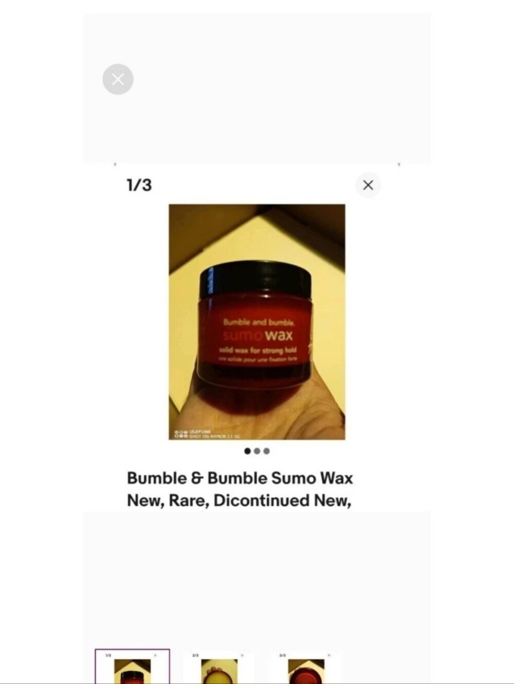 Bumble and bumble Sumo Wax - Red Jar with Black Lid VERY RARE And HARD TO FIND